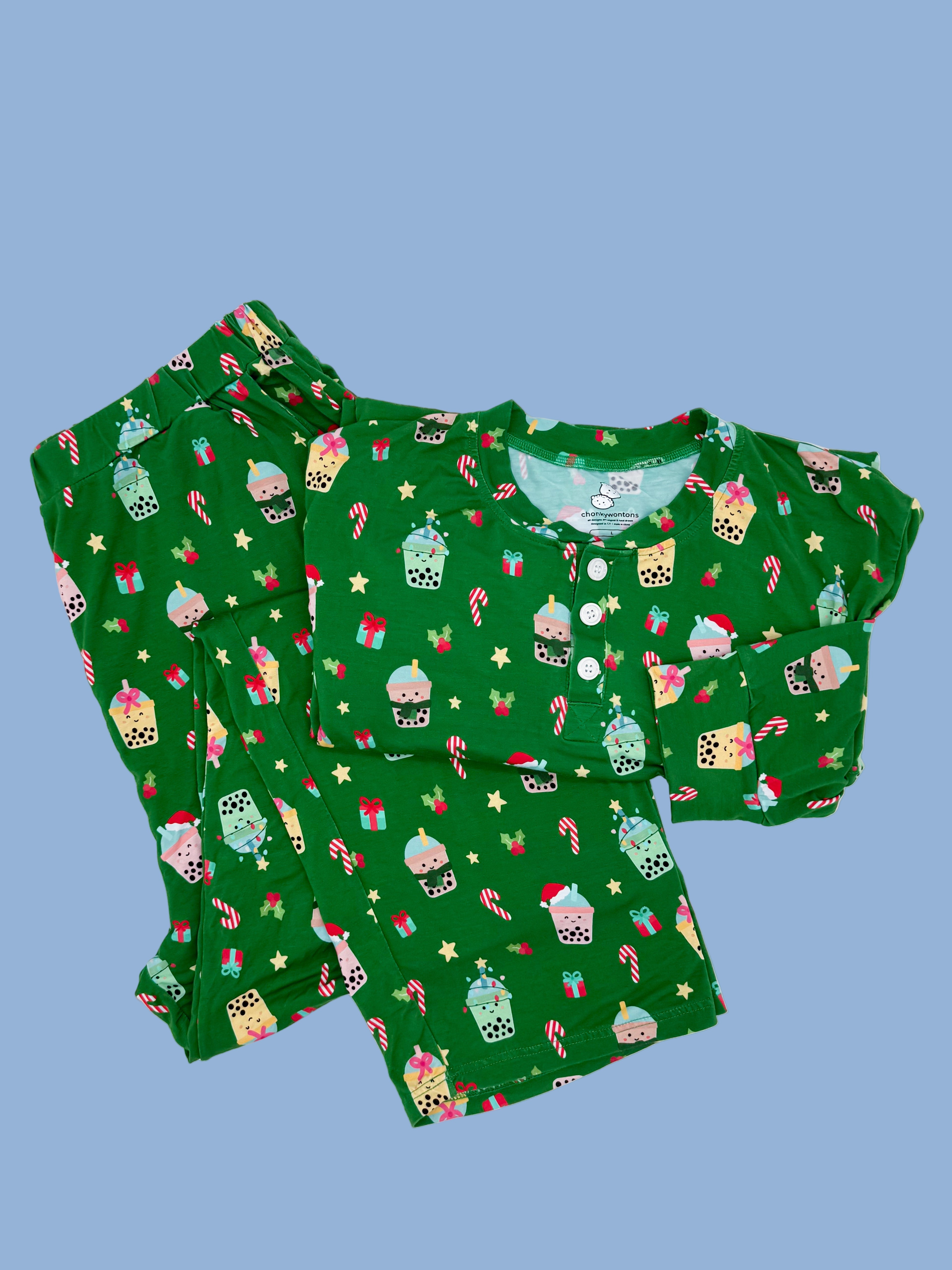 'Teas the Season Bamboo Mens 2 Piece Sleep Set