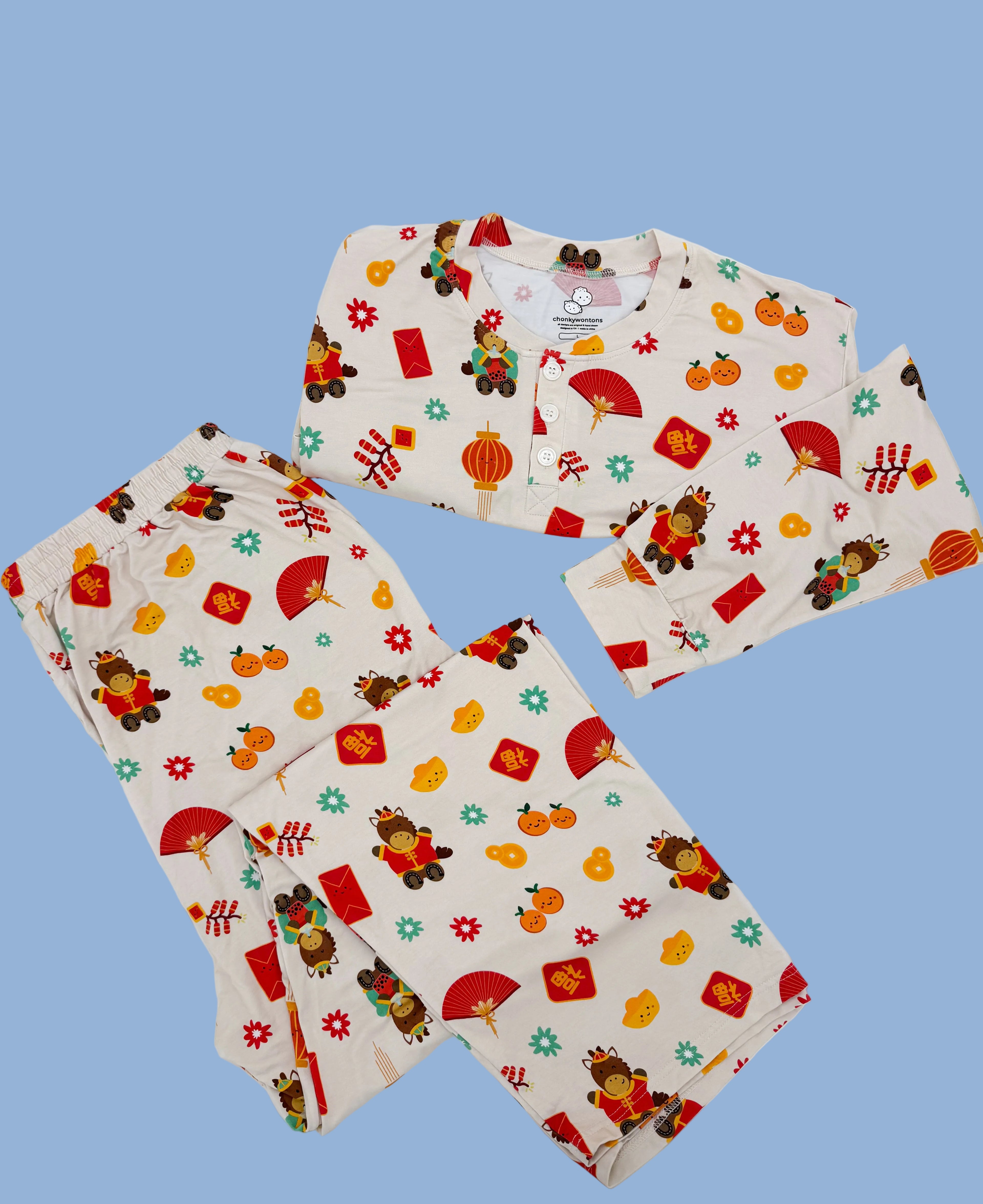 Lucky Horse Bamboo Mens 2 Piece Sleep Set