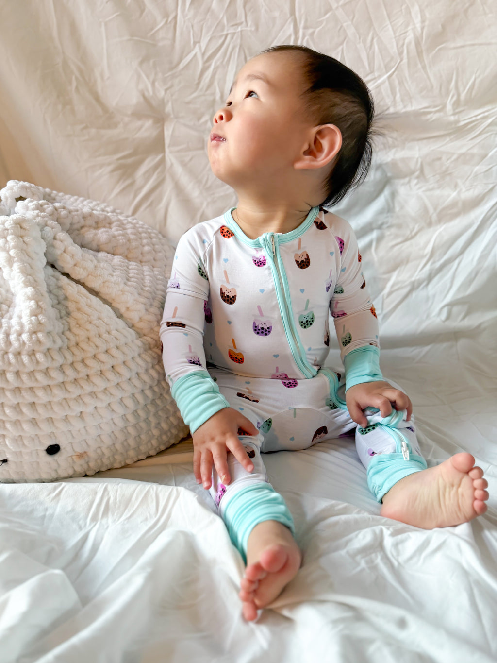 Sweet Boba Dreams Bamboo Two-Way Zippy Pajama