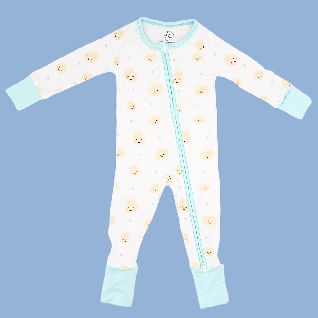Cozy Dumpling Bamboo Two-Way Zippy Pajama - Blue