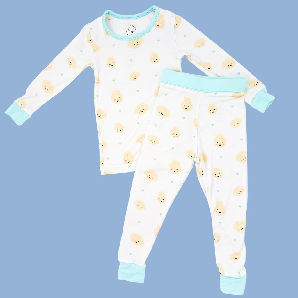 Cozy Dumpling Bamboo Two-Piece Sleep Set - Blue
