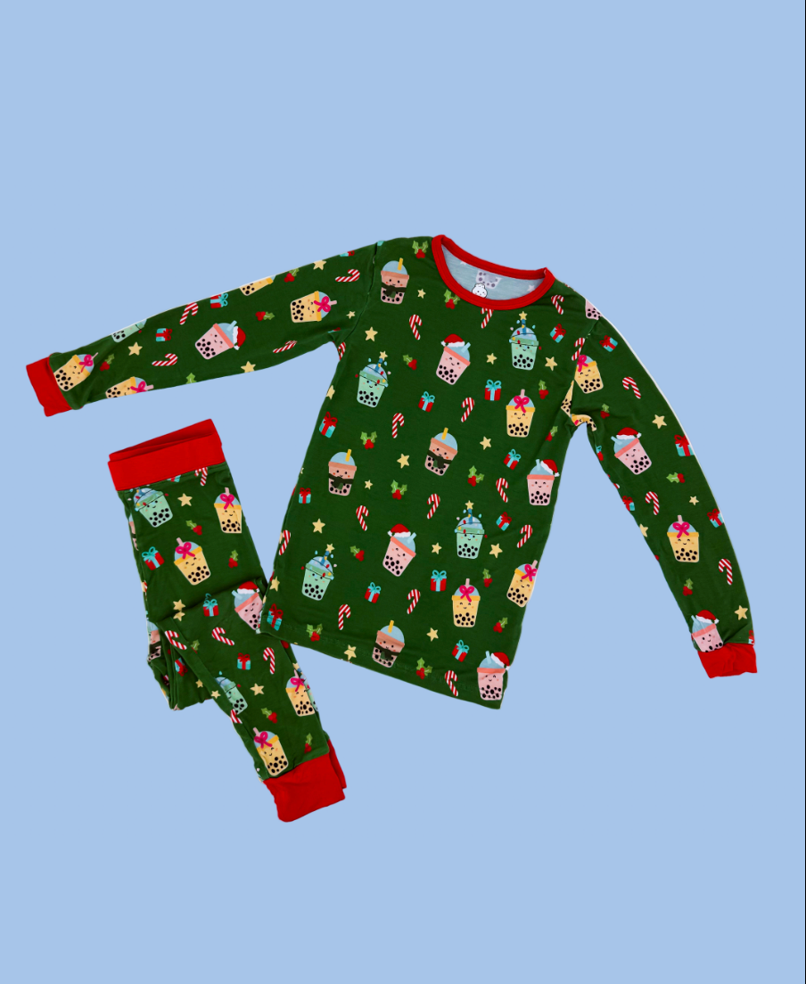 PRE-ORDER ONLY: 'Teas the Season 2.0 Bamboo Kids Two Piece Sleep Set - 2026