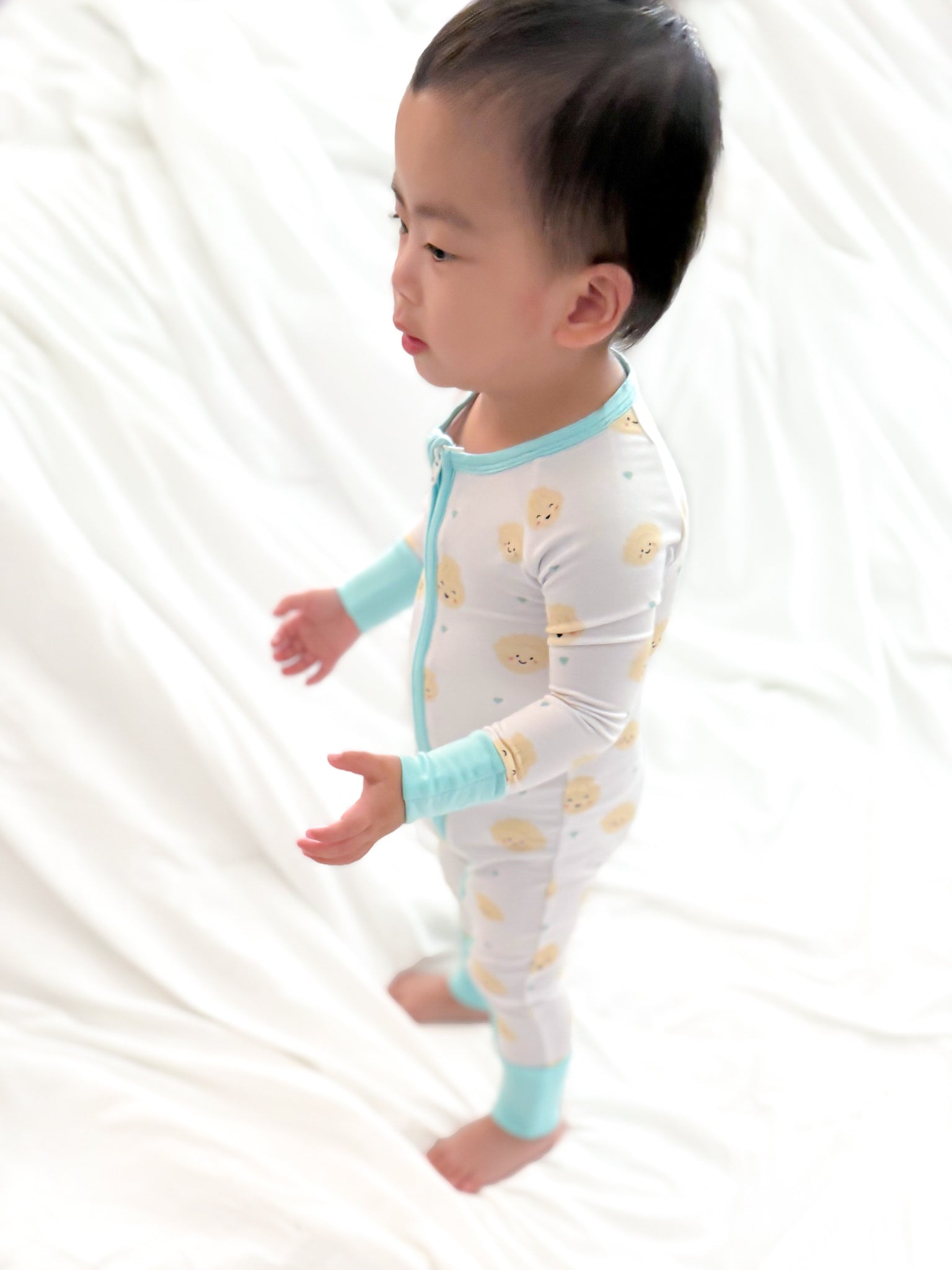 Cozy Dumpling Bamboo Two-Way Zippy Pajama - Blue