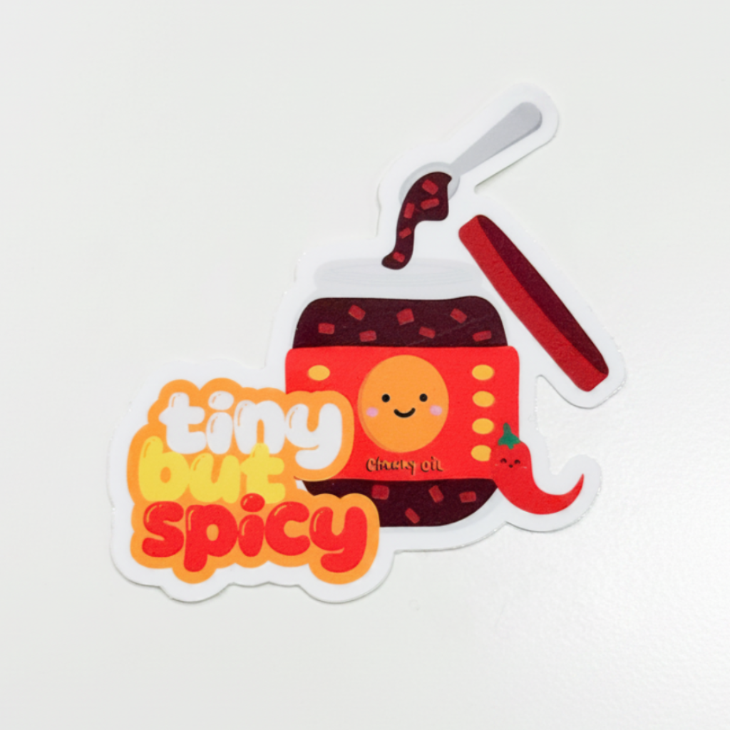 Tiny But Spicy Sticker - White Background